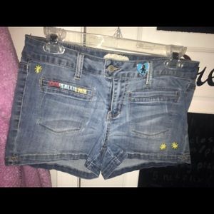 blue jean shorts